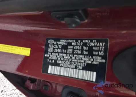 2013 Hyundai Genesis 3.8 из США, поврежденный, VIN KMHGC4DD1DU234927